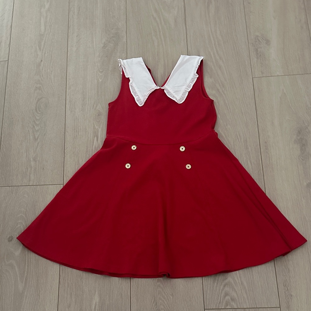 Janie and Jack Red and White Dress size 10